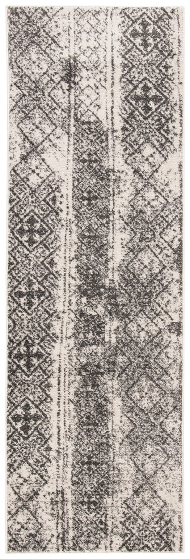Adirondack Silver and Black Geometric Area Rug 2'6" x 4'