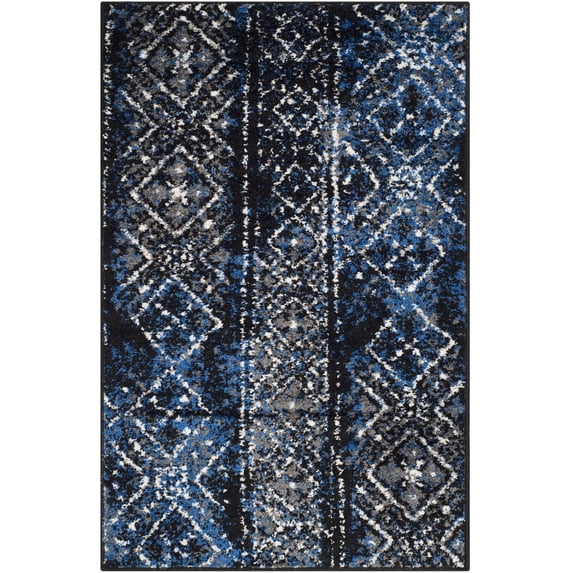 SAFAVIEH Adirondack Montague Geometric Area Rug, Silver/Black, 2'6" x 4'
