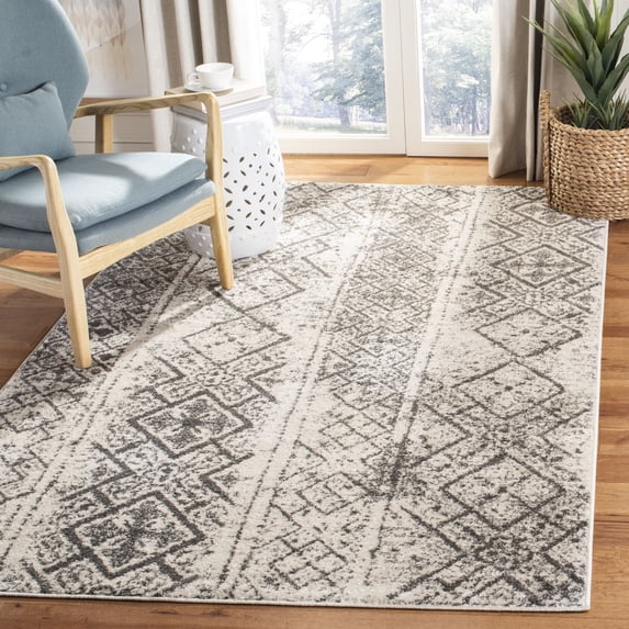 SAFAVIEH Adirondack Montague Geometric Area Rug, Silver/Black, 4' x 6'