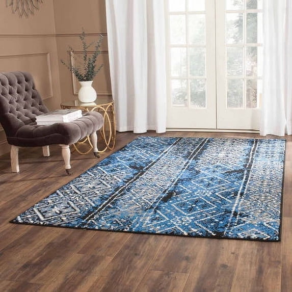 SAFAVIEH Adirondack Montague Geometric Area Rug, Silver/Black, 4' x 6'