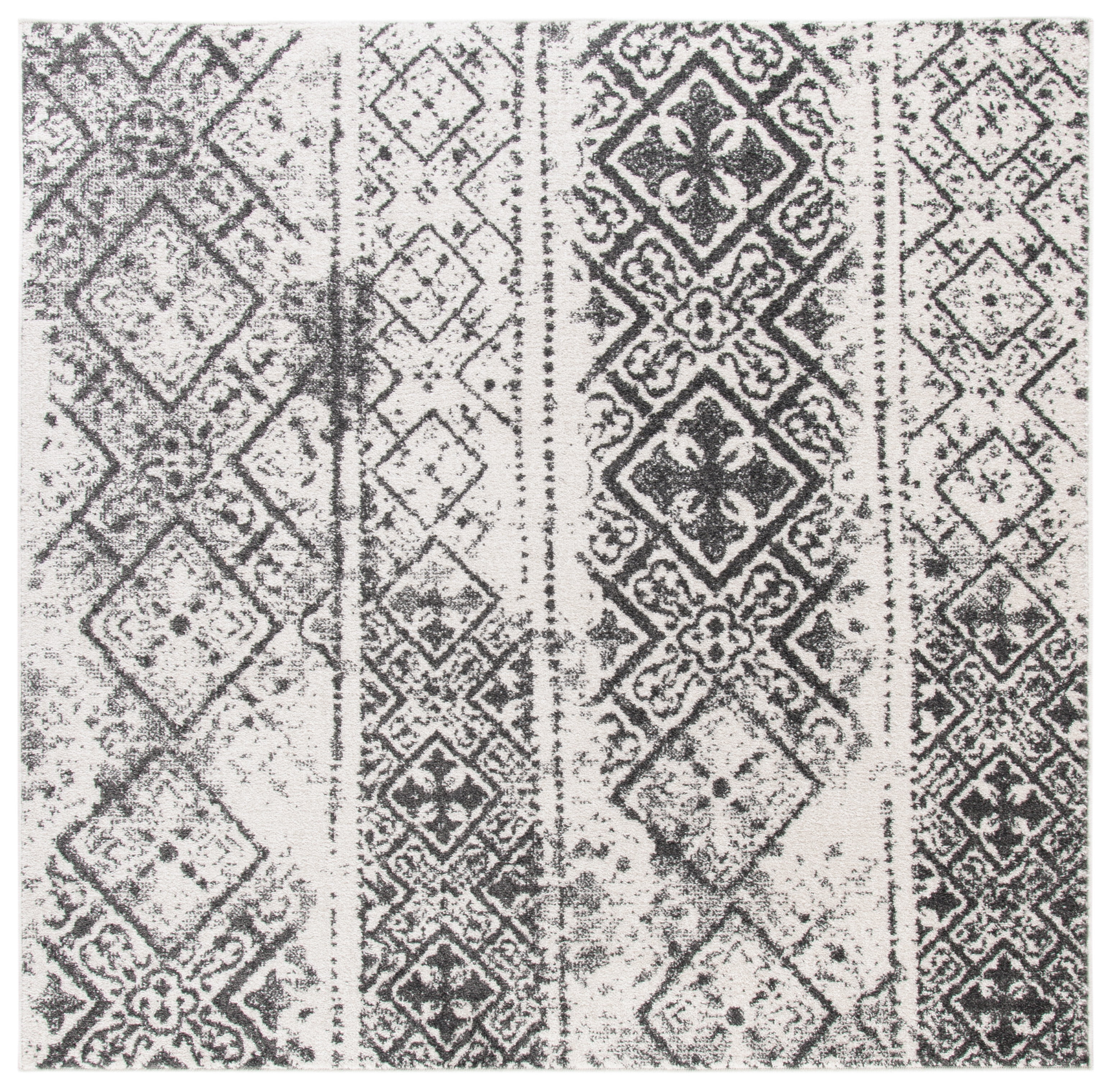 SAFAVIEH Adirondack Montague Geometric Area Rug, Silver/Black, 6' x 6' Square