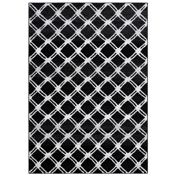 SAFAVIEH Adirondack Rhona Geometric Area Rug, Black/Light Grey, 3' x 5'