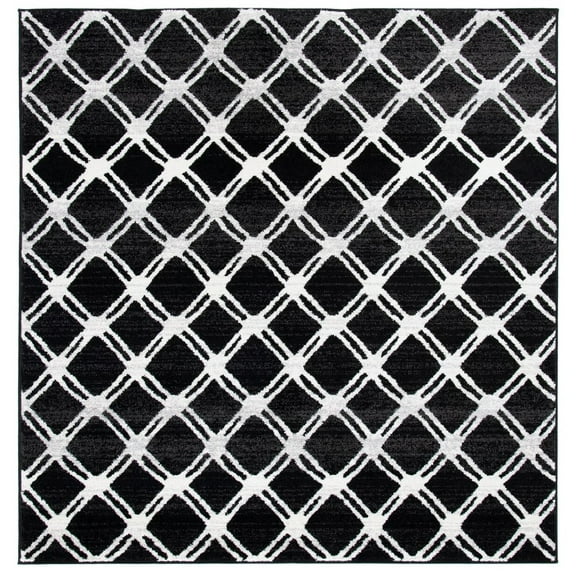 SAFAVIEH Adirondack Rhona Geometric Area Rug, Black/Light Grey, 6' x 6' Square