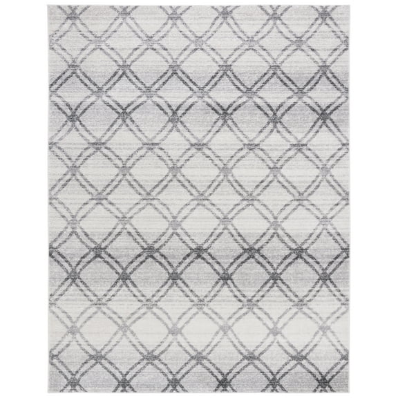 SAFAVIEH Adirondack Rhona Geometric Area Rug, Silver/Charcoal, 9' x 12'