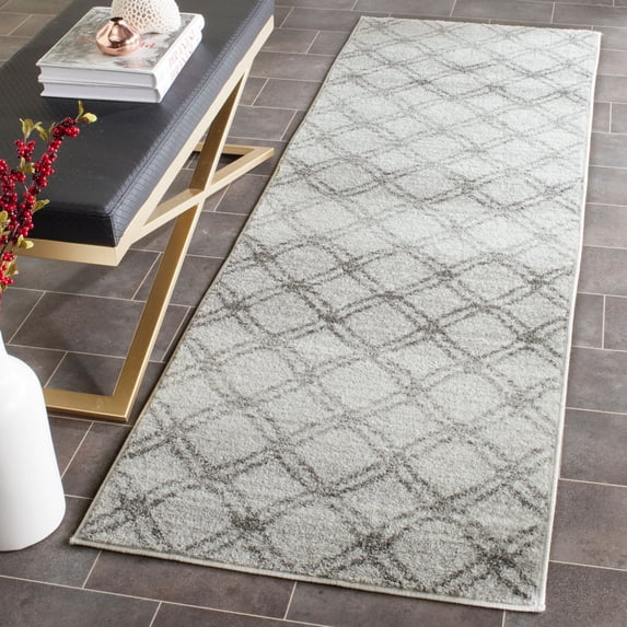 SAFAVIEH Adirondack Rhona Geometric Runner Rug, Silver/Charcoal, 2'6" x 6'