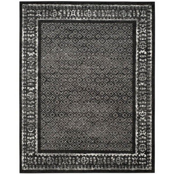 SAFAVIEH Adirondack Royston Geometric Area Rug, Black/Silver, 2'6" x 4'