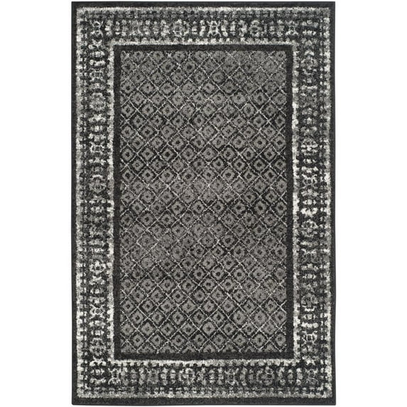 SAFAVIEH Adirondack Royston Geometric Area Rug, Black/Silver, 4' x 6'