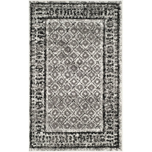 SAFAVIEH Adirondack Royston Geometric Area Rug, Ivory/Silver, 2'6" x 4'