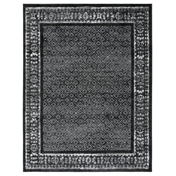 SAFAVIEH Adirondack Royston Geometric Runner Rug, Black/Silver, 2'6" x 8'