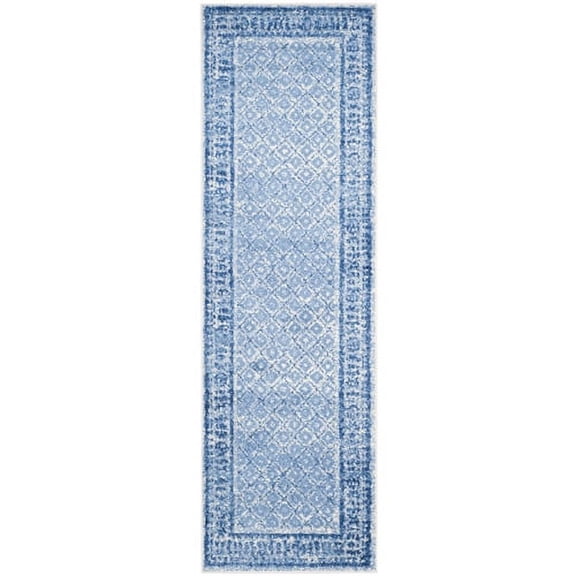 SAFAVIEH Adirondack Royston Geometric Runner Rug, Silver/Blue, 2'6" x 10'