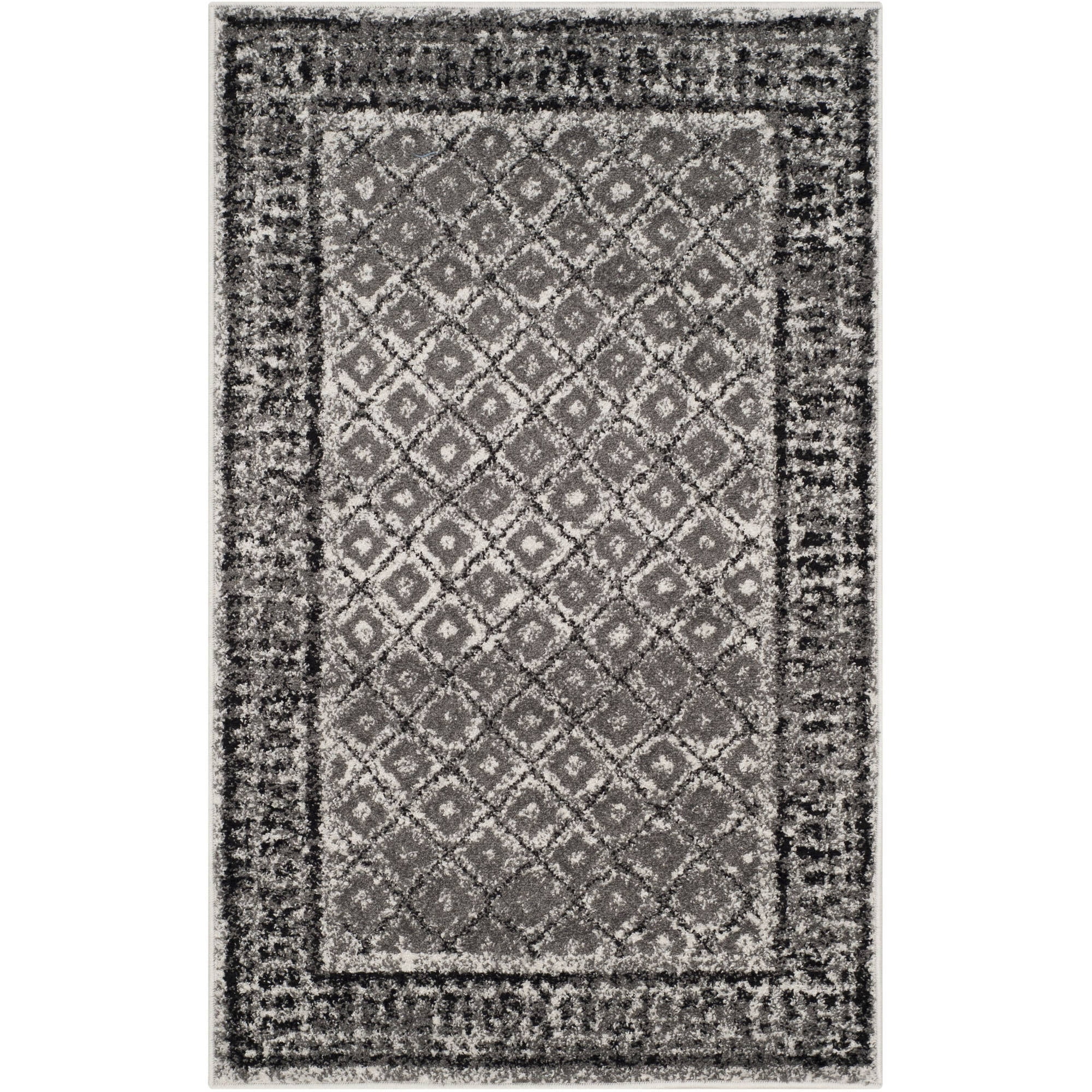 Ivory Soft Diamond Lattice 3'x5' Reversible Synthetic Rug
