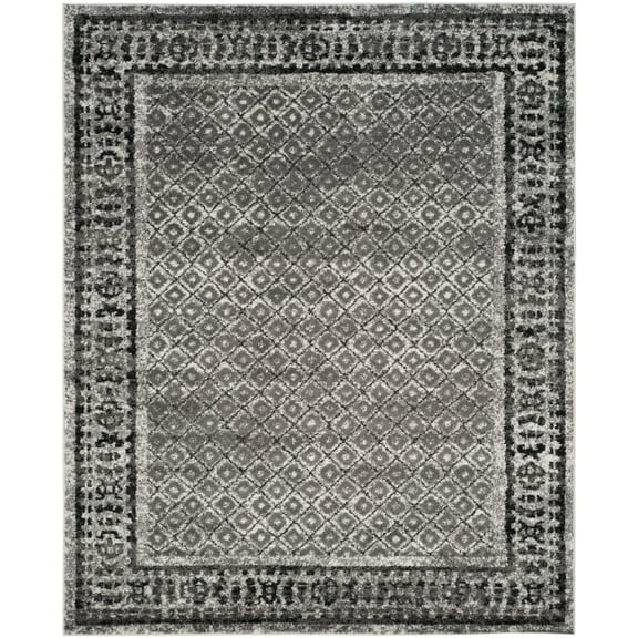 SAFAVIEH Adirondack Royston Traditional Area Rug, Ivory/Silver, 6' x 6' Round