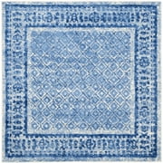 SAFAVIEH Adirondack Royston Traditional Area Rug, Silver/Blue, 6' x 6' Square