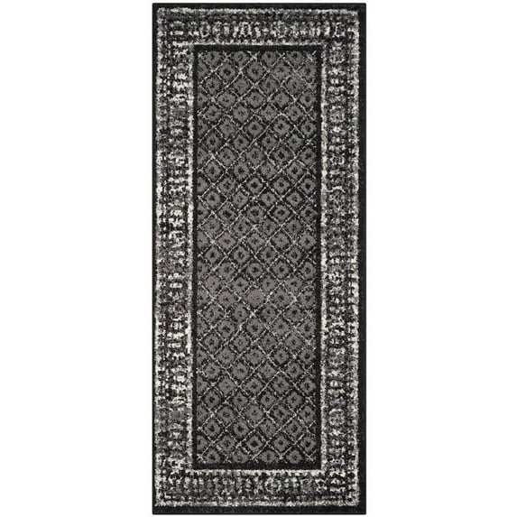 SAFAVIEH Adirondack Royston Traditional Runner Rug, Black/Silver, 2'6" x 22'