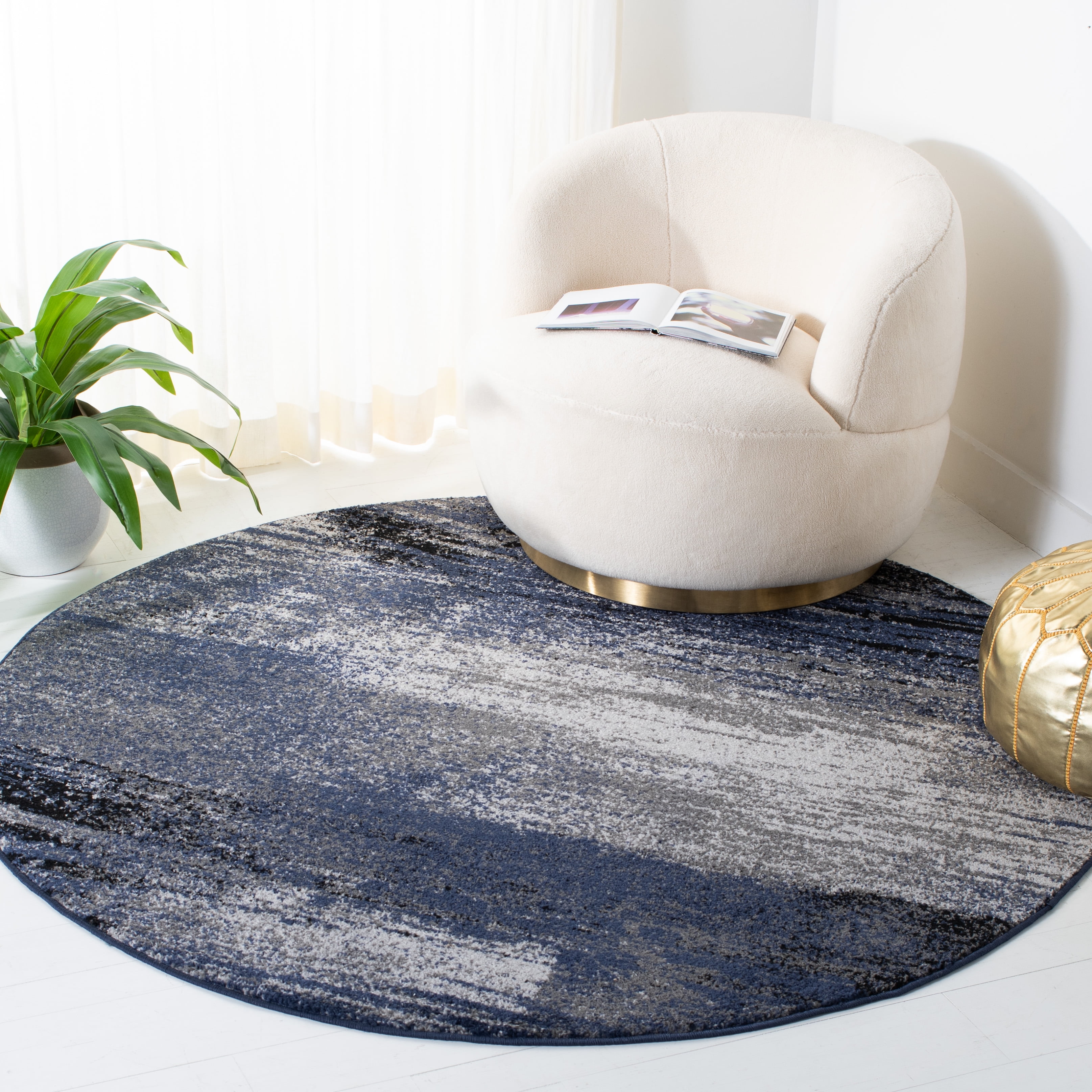Safavieh Adirondack Rudyard Abstract Ombre Area Rug, Gray/Blue, 6' x 6' Round