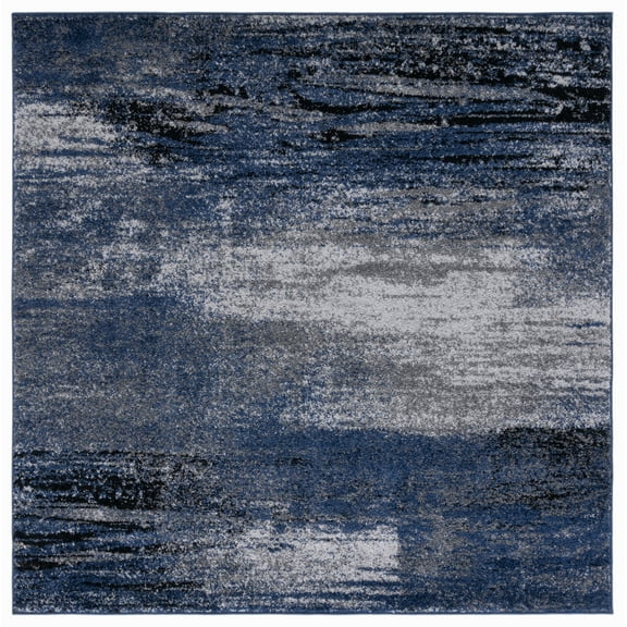 SAFAVIEH Adirondack Rudyard Abstract Area Rug, Grey/Blue, 8' x 8' Square