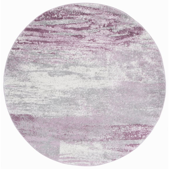 SAFAVIEH Adirondack Rudyard Abstract Area Rug, Grey/Purple, 4' x 4' Round