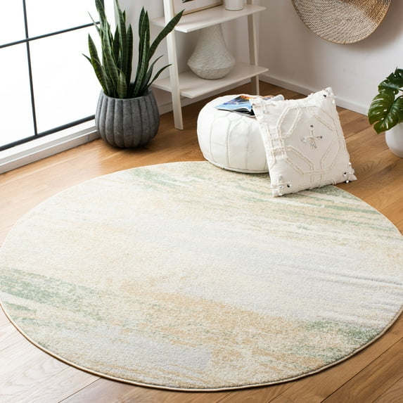 Safavieh Adirondack Rudyard Abstract Ombre Area Rug, Ivory/Gold, 8' x 8' Round