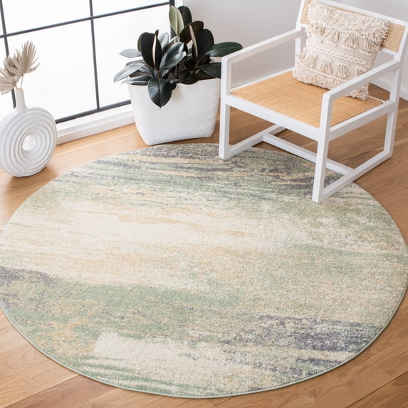 Safavieh Adirondack Rudyard Abstract Ombre Area Rug, Ivory/Sage, 10' x 10' Round