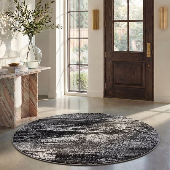 Safavieh Adirondack Rudyard Abstract Ombre Area Rug, Silver/Black, 10' x 10' Round