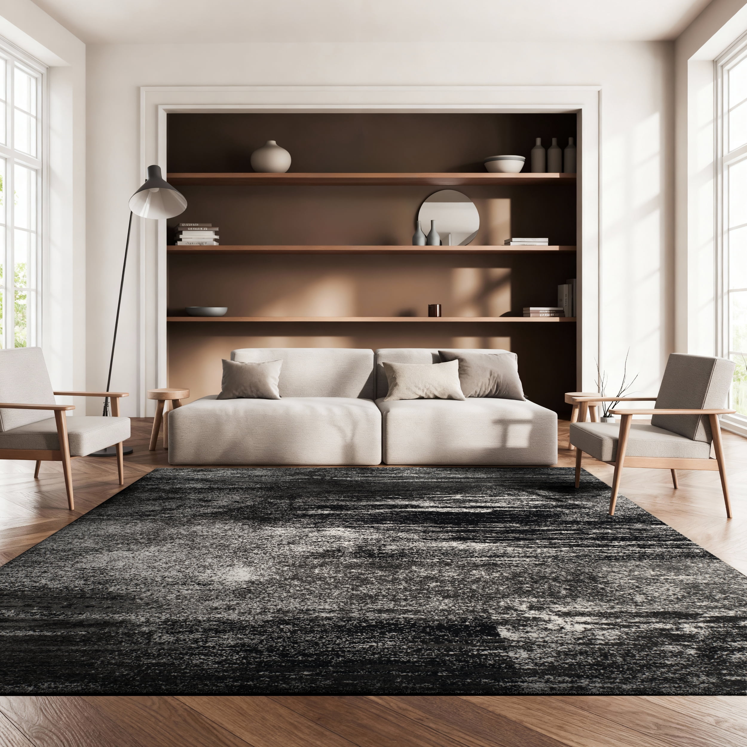 Safavieh Adirondack Rudyard Abstract Ombre Area Rug, Silver/Black, 12' x 12' Square