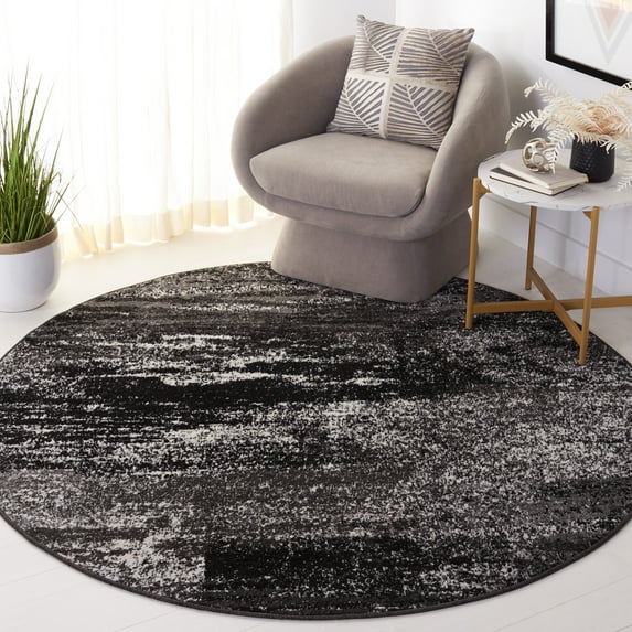Safavieh Adirondack Rudyard Abstract Ombre Area Rug, Silver/Black, 3' x 3' Round