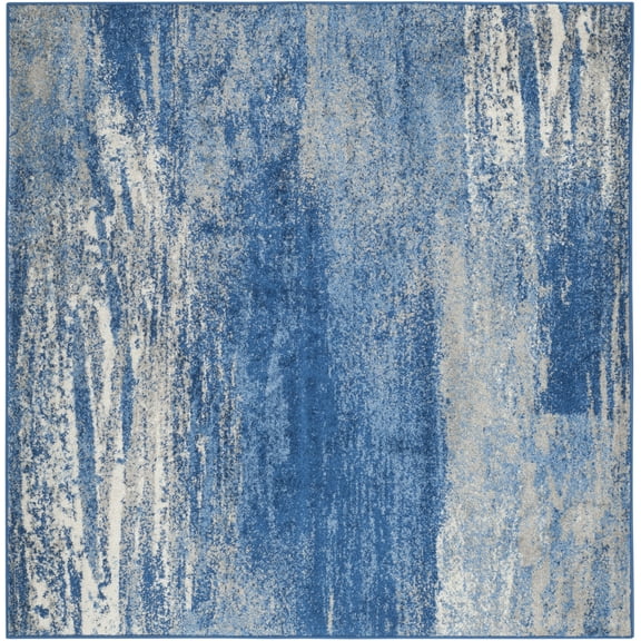 SAFAVIEH Adirondack Rudyard Abstract Area Rug, Silver/Blue, 11' x 11' Square