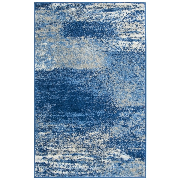 SAFAVIEH Adirondack Rudyard Abstract Area Rug, Silver/Blue, 2'6" x 4'