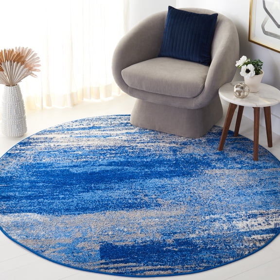 Safavieh Adirondack Rudyard Abstract Ombre Area Rug, Silver/Blue, 4' x 4' Round