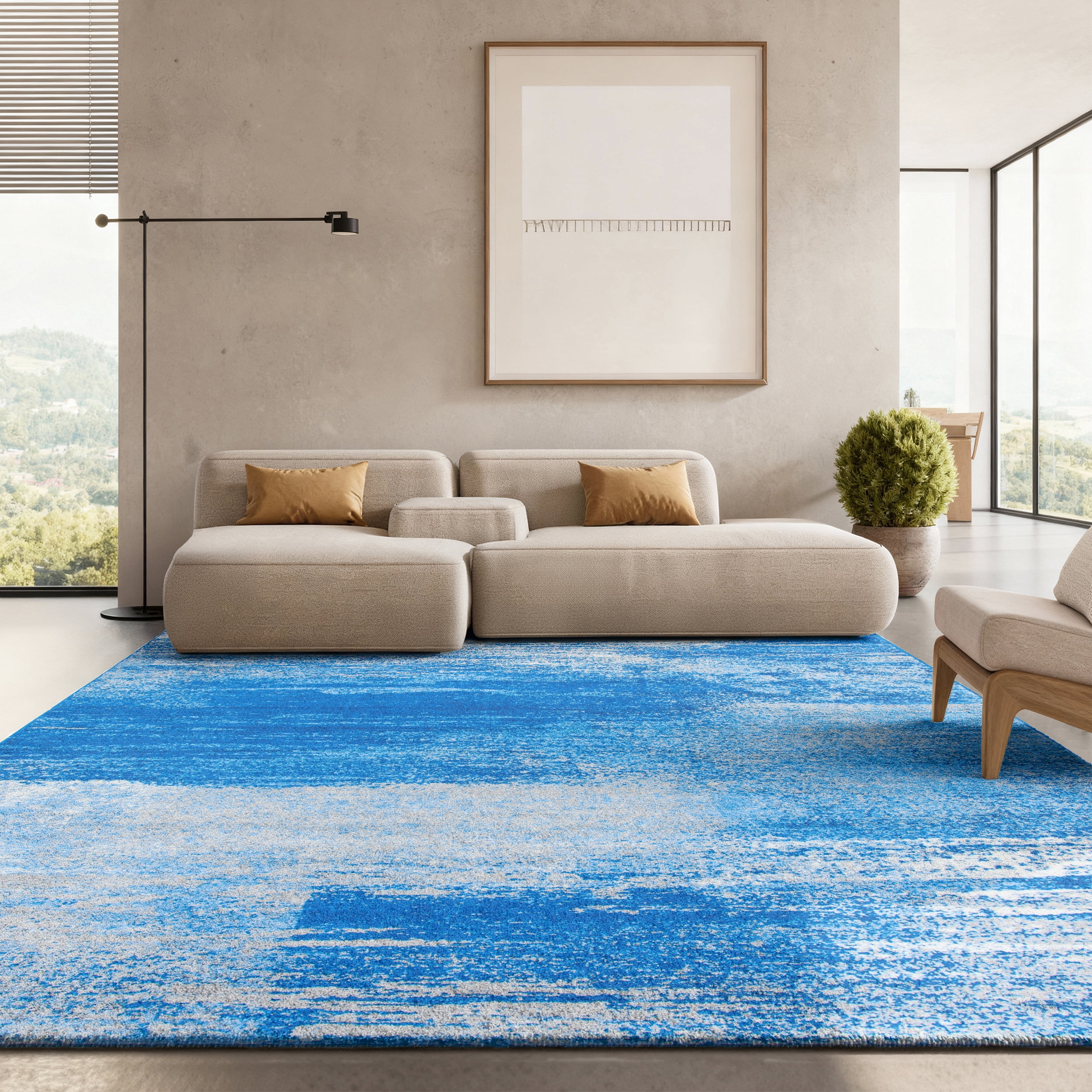 Safavieh Adirondack Rudyard Abstract Ombre Area Rug, Silver/Blue, 5'1" x 7'6"