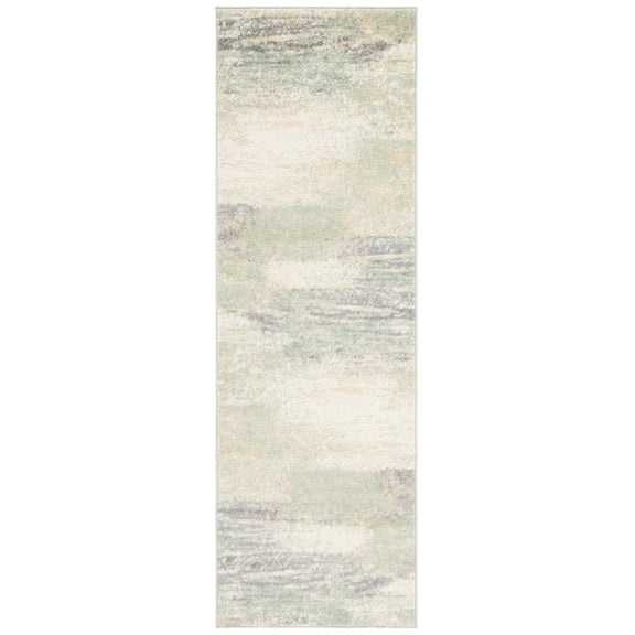 SAFAVIEH Adirondack Rudyard Abstract Runner Rug, Ivory/Sage, 2'6" x 14'
