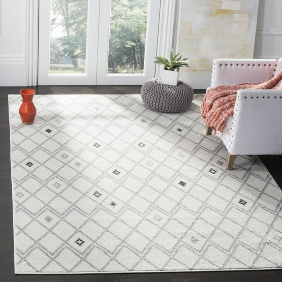 SAFAVIEH Adirondack Selina Geometric Area Rug, Ivory/Grey, 5'1" x 7'6"