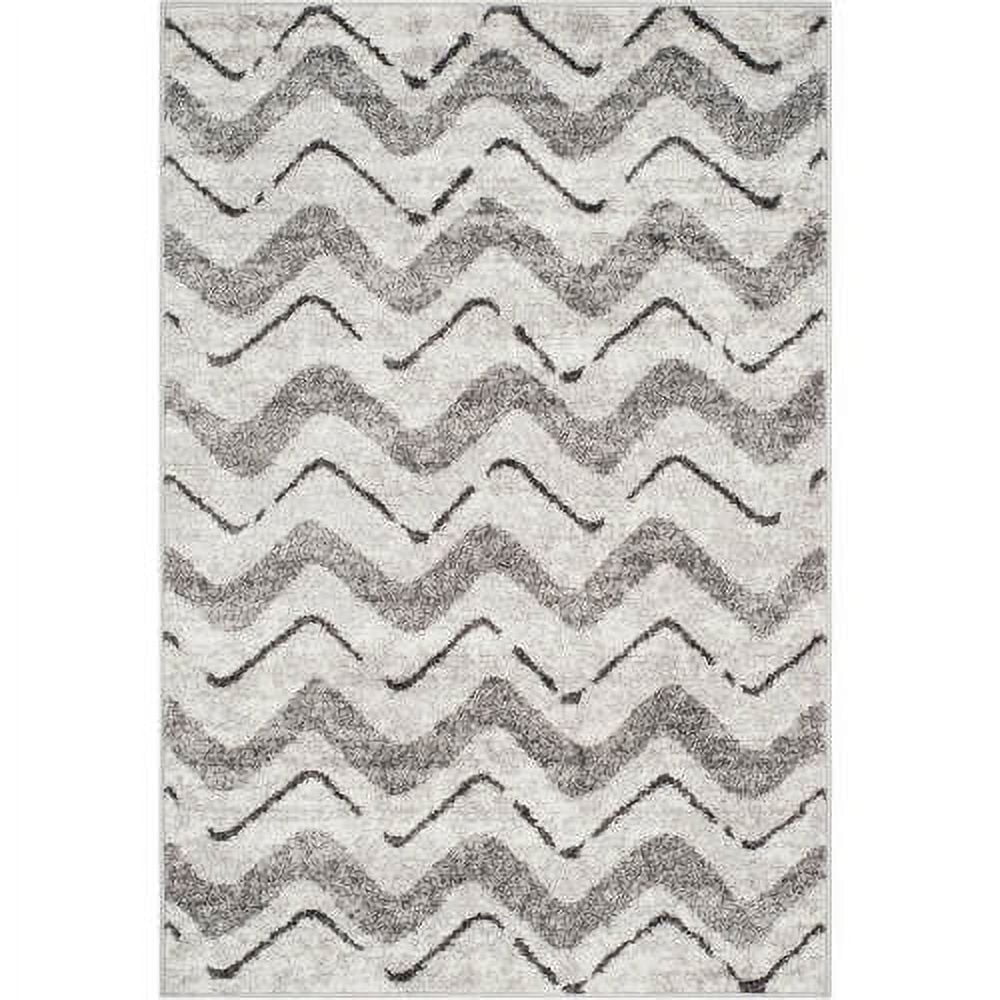 Reversible Hand-Knotted Chic Gray Synthetic Rug 4' x 6'
