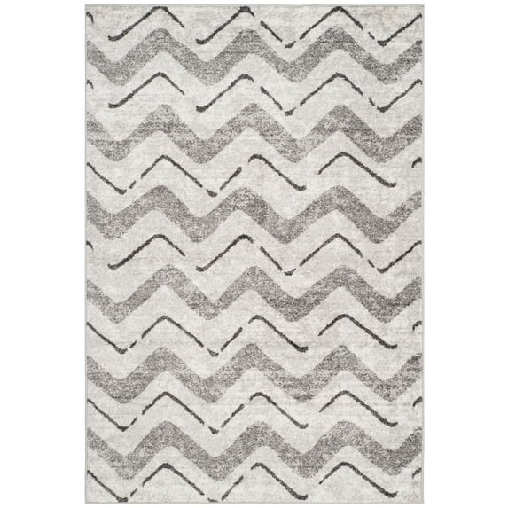 SAFAVIEH Adirondack Stojan Chevron Area Rug, Silver/Charcoal, 5'1" x 7'6"