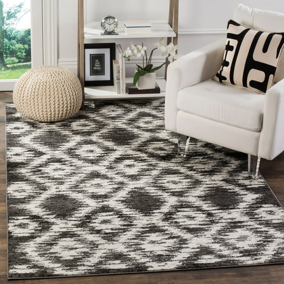 SAFAVIEH Adirondack Valentin Geometric Area Rug, Charcoal/Ivory, 2'6" x 4'