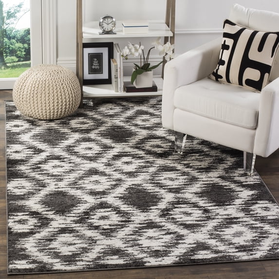 SAFAVIEH Adirondack Valentin Geometric Area Rug, Charcoal/Ivory, 4' x 6'