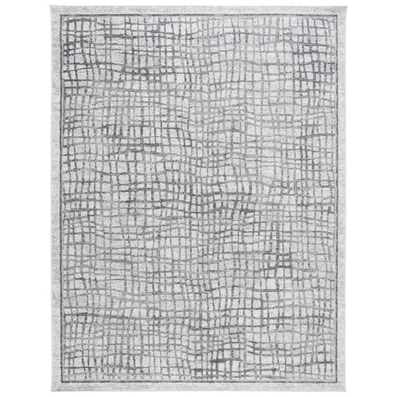 SAFAVIEH Adirondack Vasil Geometric Area Rug, Silver/Ivory, 6' x 9'