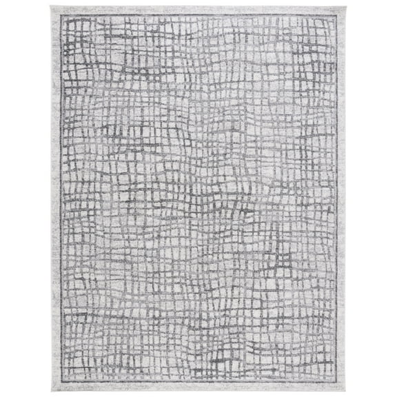 SAFAVIEH Adirondack Vasil Geometric Abstract Area Rug, Silver/Ivory, 8' x 10'
