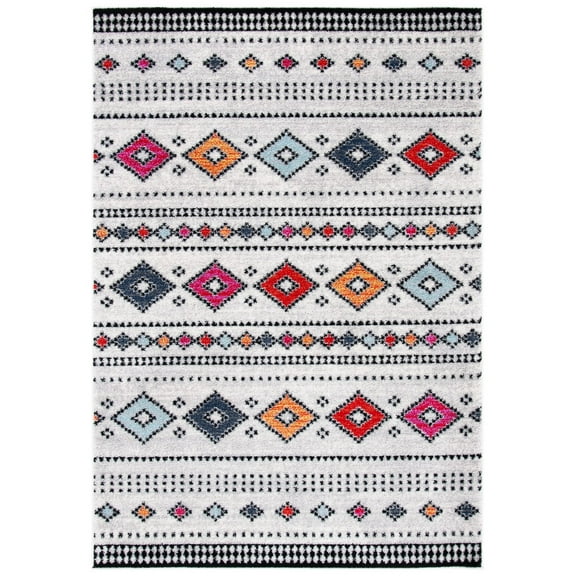 SAFAVIEH Adirondack Vernon Southwest Area Rug, Light Grey/Black, 3' x 5'
