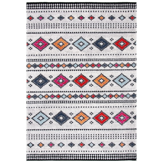 SAFAVIEH Adirondack Vernon Southwest Area Rug, Light Grey/Black, 8' x 10'