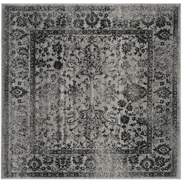 SAFAVIEH Adirondack Wyatt Distressed Area Rug, Grey/Black, 12' x 12' Square