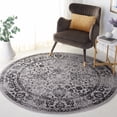 thumbnail image 1 of SAFAVIEH Adirondack Wyatt Traditional Distressed Area Rug, Grey/Black, 8' x 8' Round - Transitional Modern Design, Grey & Black, Ideal for Living Room, Bedroom, Dining Space, 1 of 10