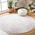 thumbnail image 1 of SAFAVIEH Adirondack Wyatt Traditional Distressed Area Rug, Ivory/Lavender, 6' x 6' Round - Transitional Modern Design, Ivory & Lavander, Ideal for Living Room, Bedroom, Dining Space, 1 of 11