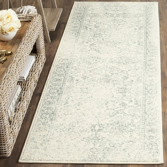 SAFAVIEH Adirondack Wyatt Traditional Distressed Runner Rug, Ivory/Slate, 2'6" x 10' - Transitional Modern Design, Ivory & Slate, Ideal for Living Room, Bedroom, Dining Space, Entryway, Hallway, Kitc
