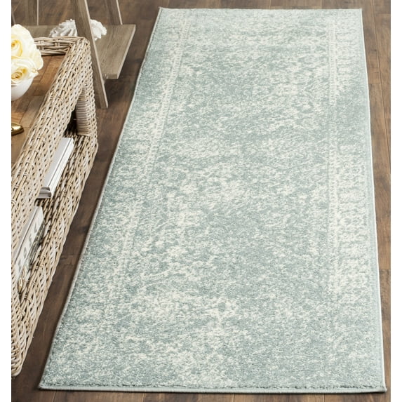 SAFAVIEH Adirondack Wyatt Traditional Distressed Runner Rug, Slate/Ivory, 2'6" x 8' - Transitional Modern Design, Slate & Ivory, Ideal for Living Room, Bedroom, Dining Space, Entryway, Hallway, Kitch