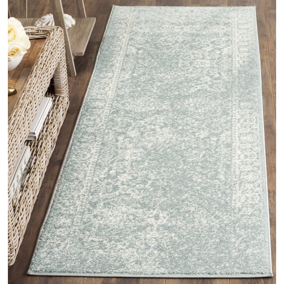 SAFAVIEH Adirondack Wyatt Traditional Distressed Runner Rug, Slate/Ivory, 2'6" x 8' - Transitional Modern Design, Slate & Ivory, Ideal for Living Room, Bedroom, Dining Space, Entryway, Hallway, Kitch