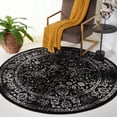 thumbnail image 1 of SAFAVIEH Adirondack Wyatt Traditional Distressed Area Rug, Black/Ivory, 6' x 6' Round - Transitional Modern Design, Black & Ivory, Ideal for Living Room, Bedroom, Dining Space, 1 of 11