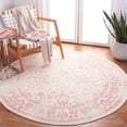 thumbnail image 1 of SAFAVIEH Adirondack Wyatt Traditional Distressed Area Rug, Ivory/Rose, 3' x 3' Round - Transitional Modern Design, Ivory & Rose, Ideal for Living Room, Bedroom, Dining Space, 1 of 10