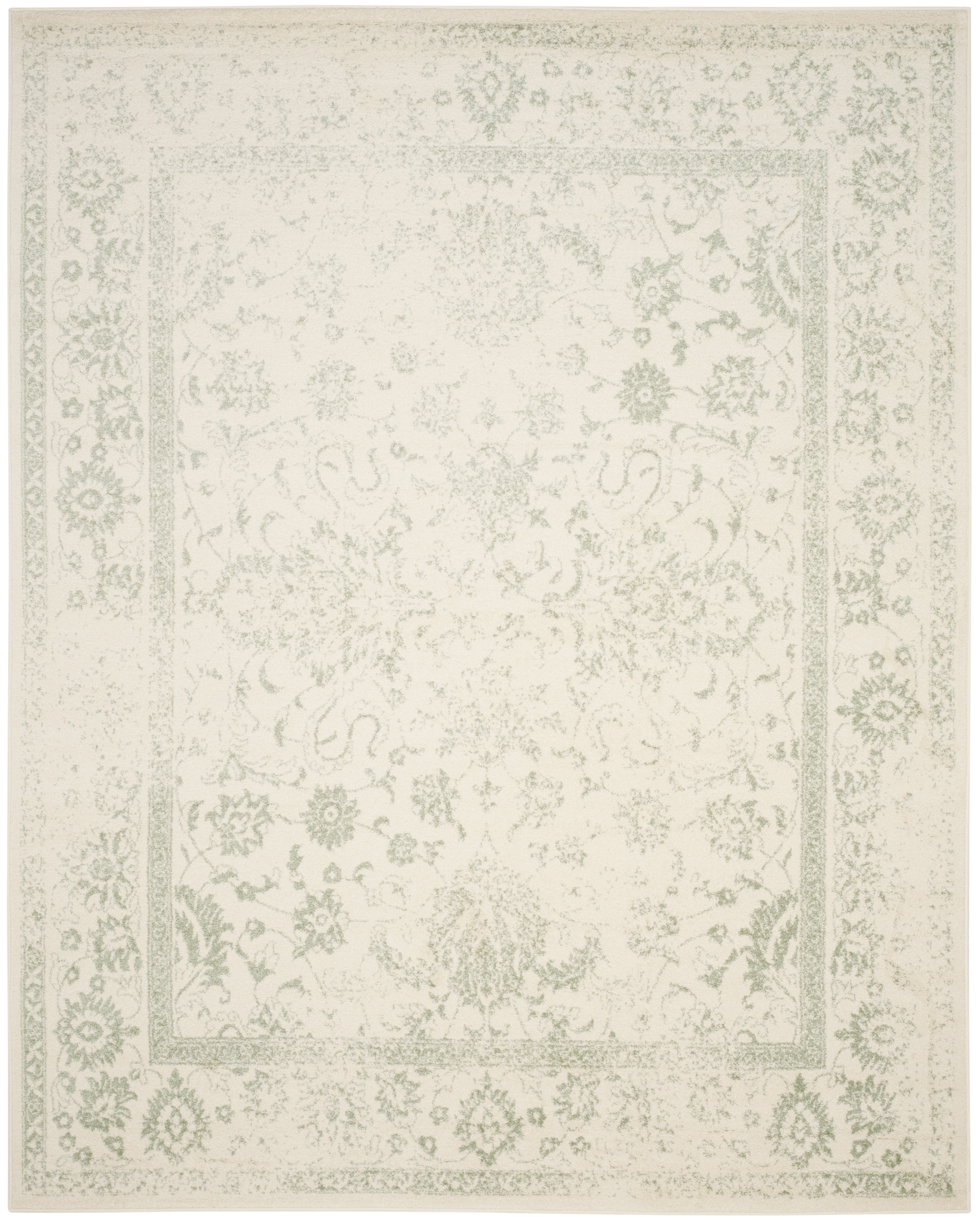SAFAVIEH Adirondack Wyatt Traditional Area Rug, Ivory/Sage, 12' x 18' - X-Large - Transitional Modern Design, Ivory & Sage, Ideal for Living Room, Bedroom, Dining Space