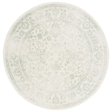 SAFAVIEH Adirondack Wyatt Traditional Area Rug, Ivory/Sage, 6' x 6' Round